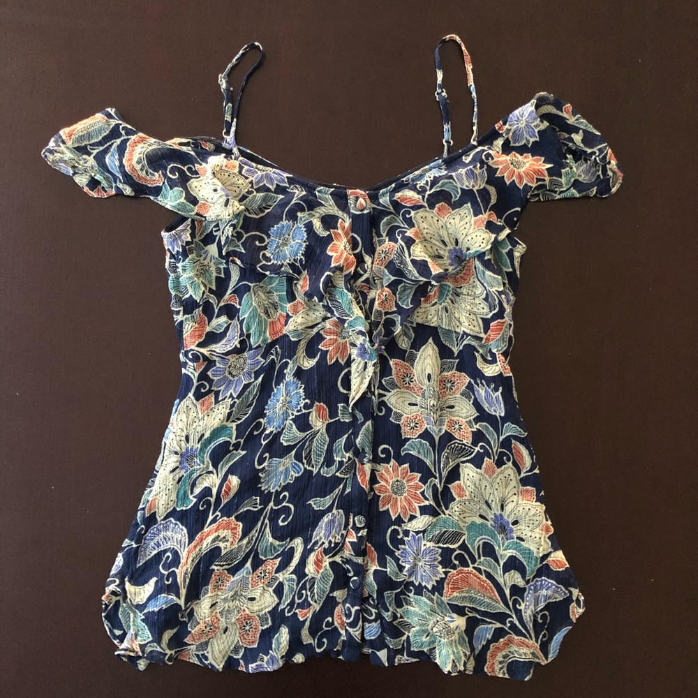 Maeve for Anthropologie Cold Shoulder Floral Tunic - Picture 2 of 2